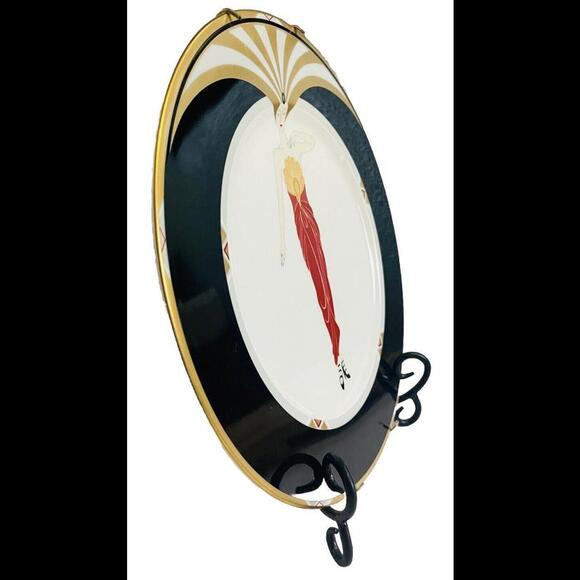 Vintage Art Plate Erte “Le Soleil Ebony”  Japan 1985 Gold Trim Beautiful! - Picture 2 of 6